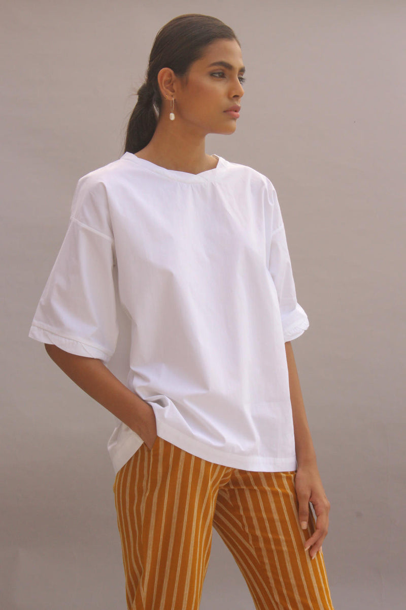 Blanc Box Tee cotton by The Summer House in white color for women in Singapore