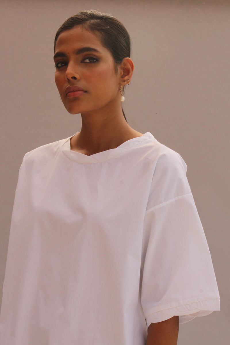 Blanc Box Tee cotton by The Summer House in white color for women in Singapore