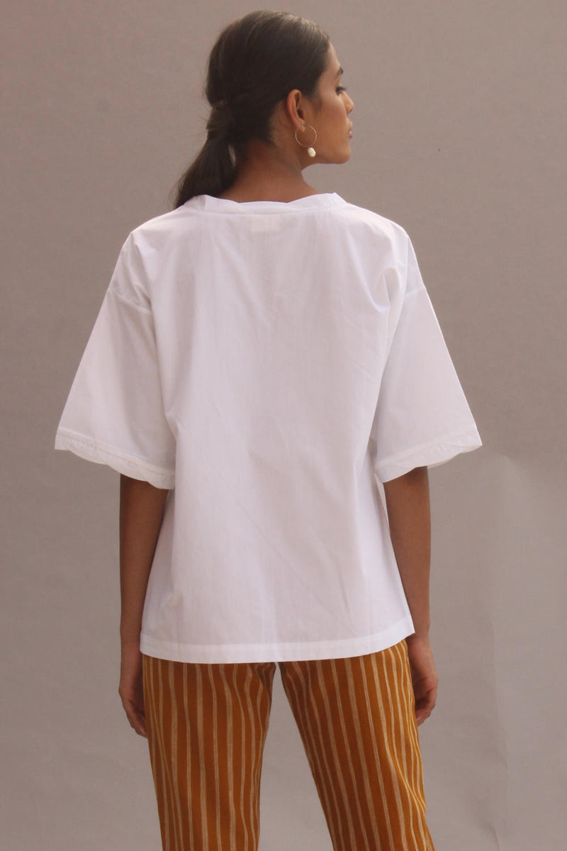 Blanc Box Tee cotton by The Summer House in white color for women in Singapore