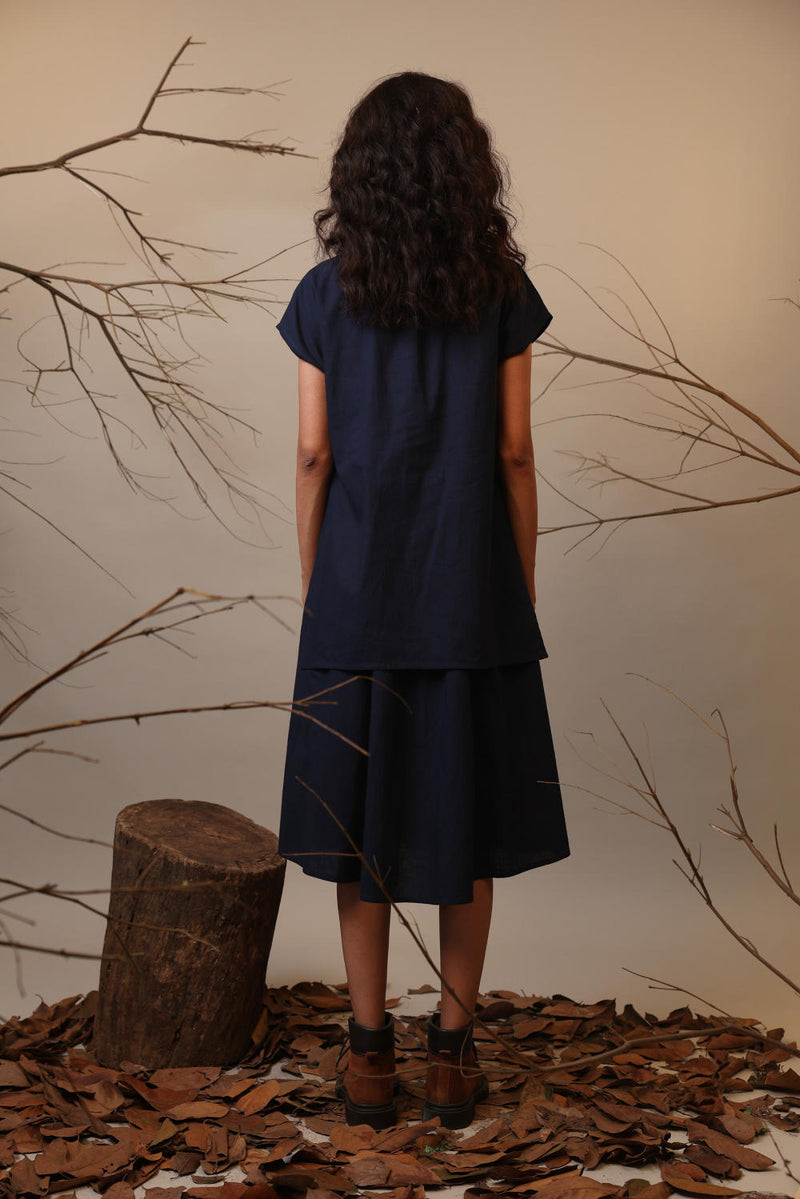 Blue CB Stara Dress 100% cotton by Mati in blue color for women in Singapore