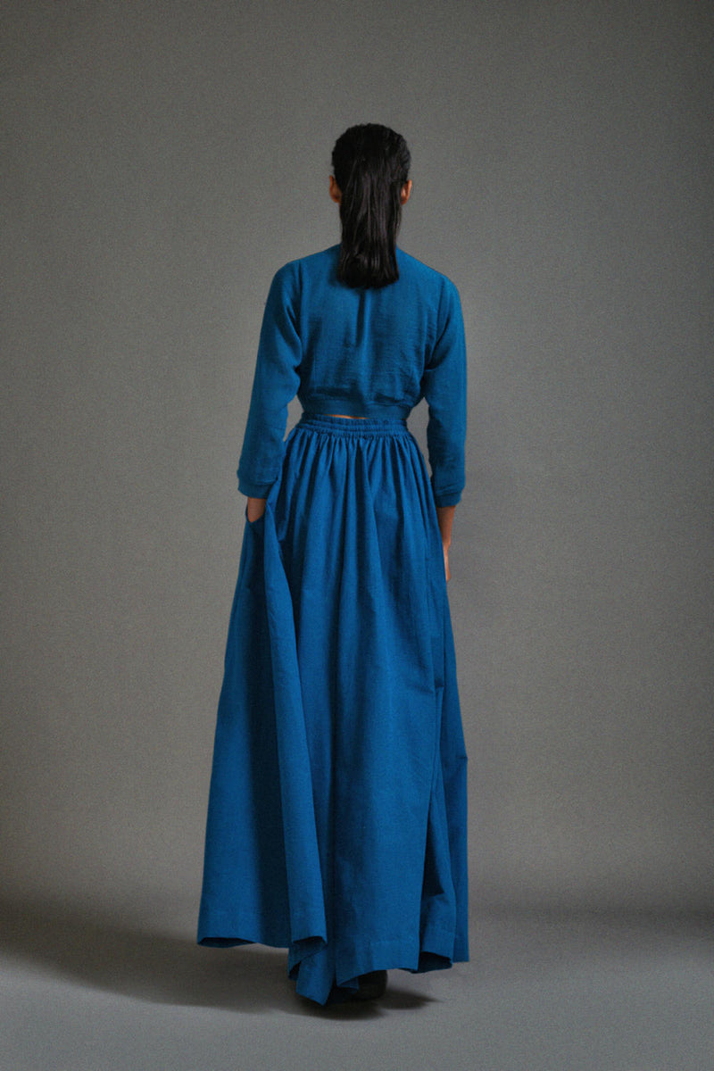 Blue Cargo Skirt cotton by Mati in blue color for women in Singapore
