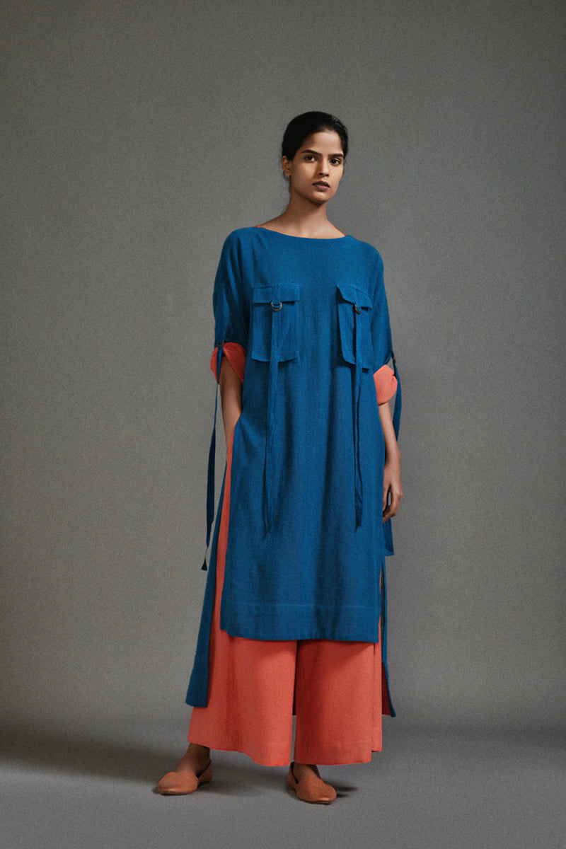 Blue New Ruka Tunic Set cotton by Mati in blue color for women in Singapore