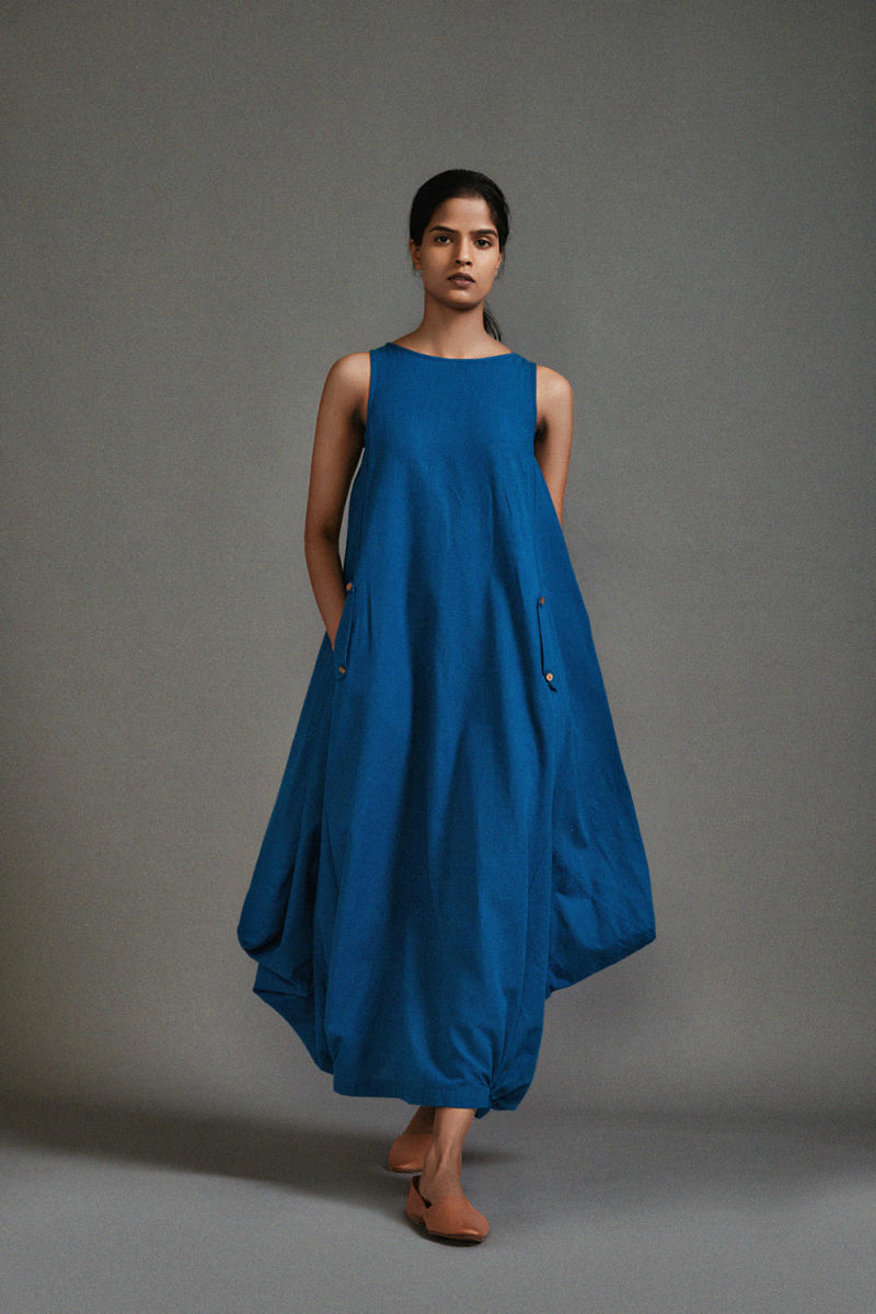 Blue New Vari Aakar cotton by Mati in blue color for women in Singapore