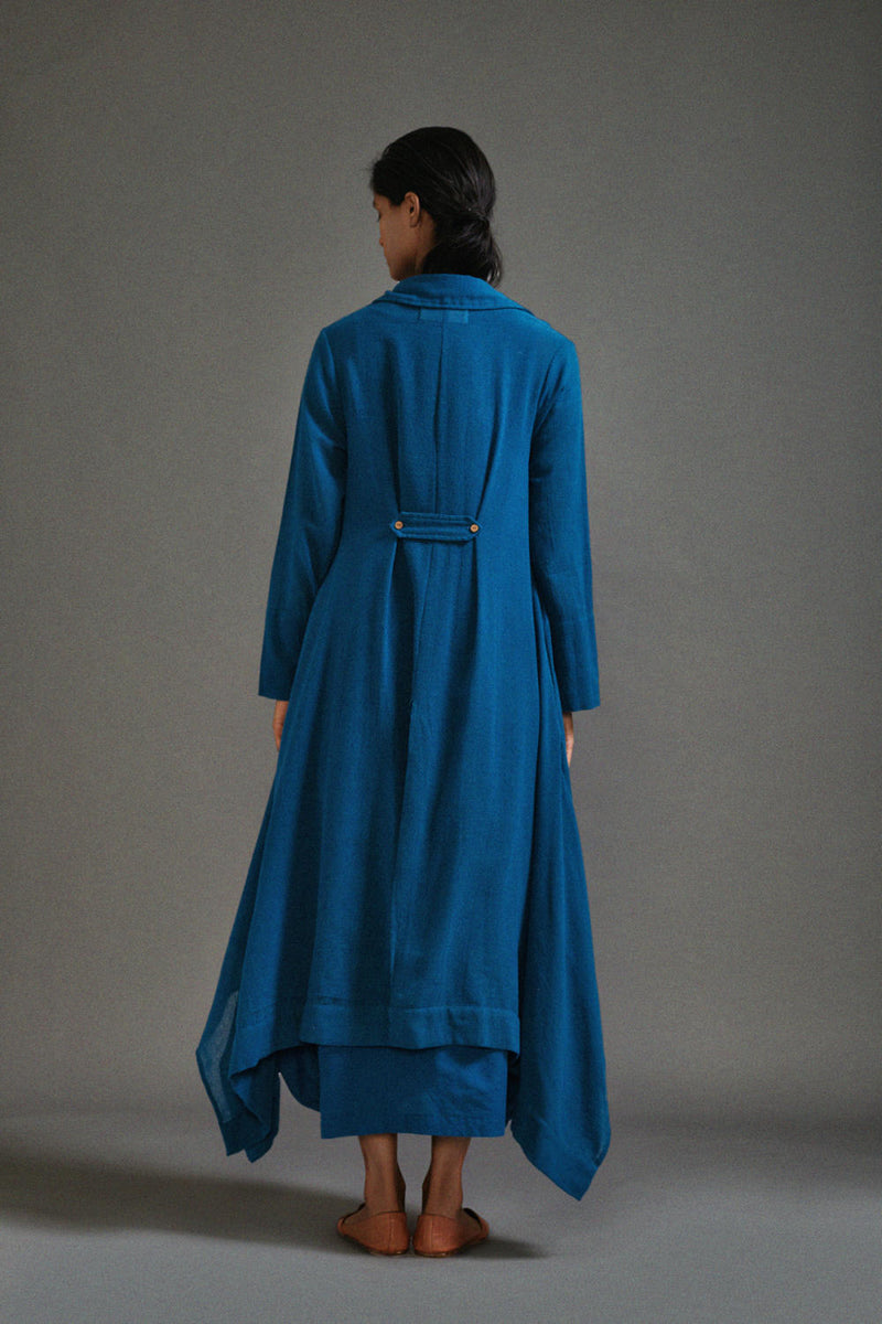 Blue Safari Koza Jacket cotton by Mati in blue color for women in Singapore