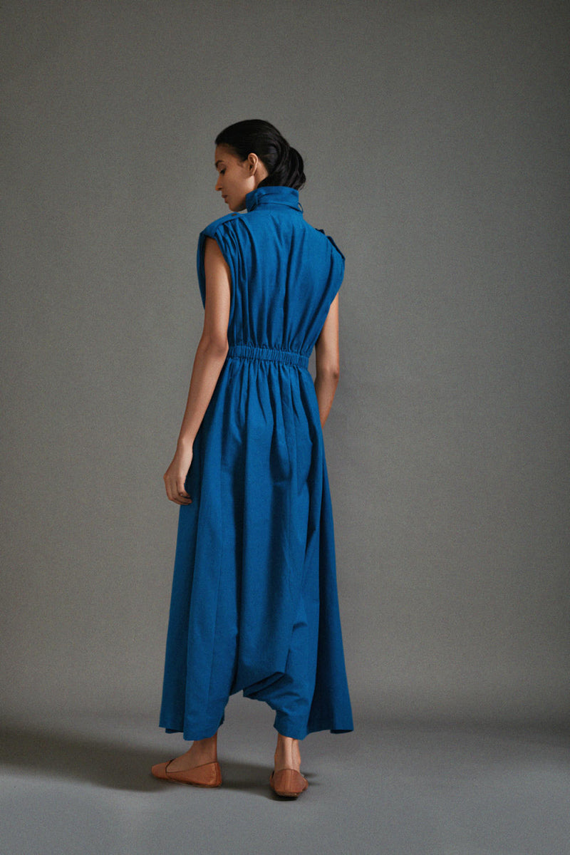 Blue Safari Safari Jumpsuit cotton by Mati in blue color for women in Singapore