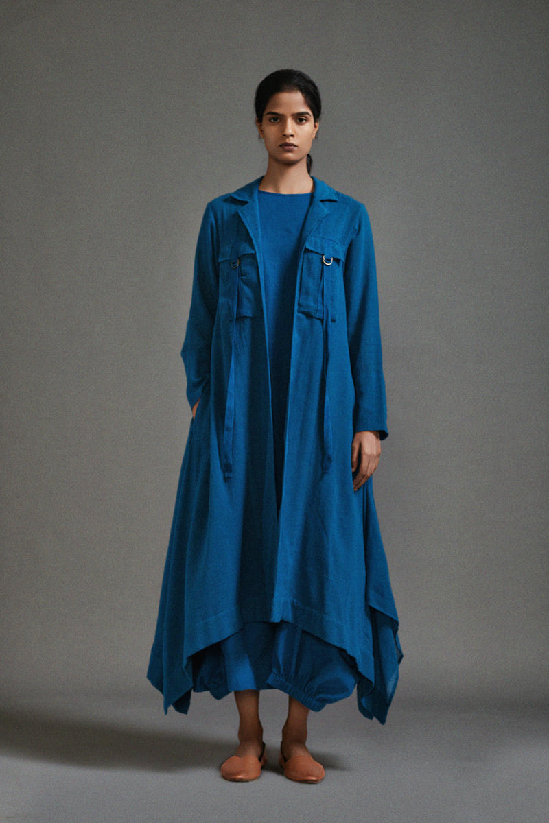 Blue Safari Vari and Koza Set cotton by Mati in blue color for women in Singapore
