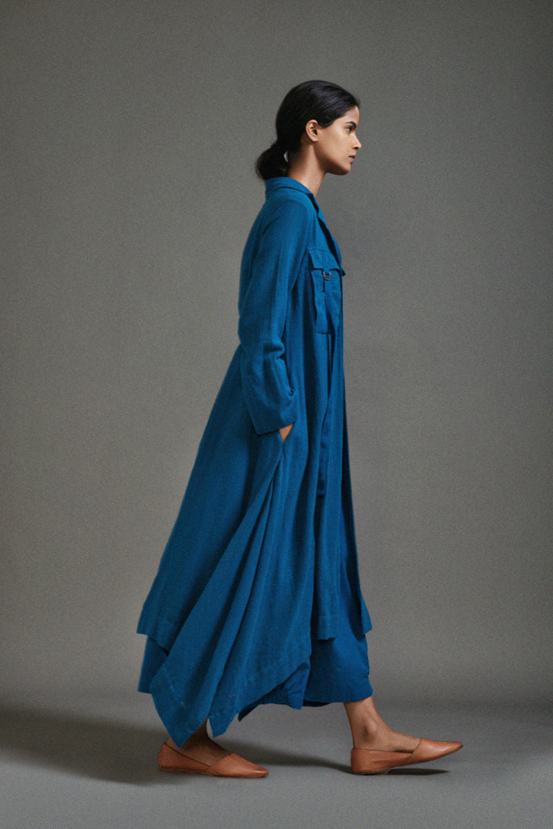 Blue Safari Vari and Koza Set cotton by Mati in blue color for women in Singapore