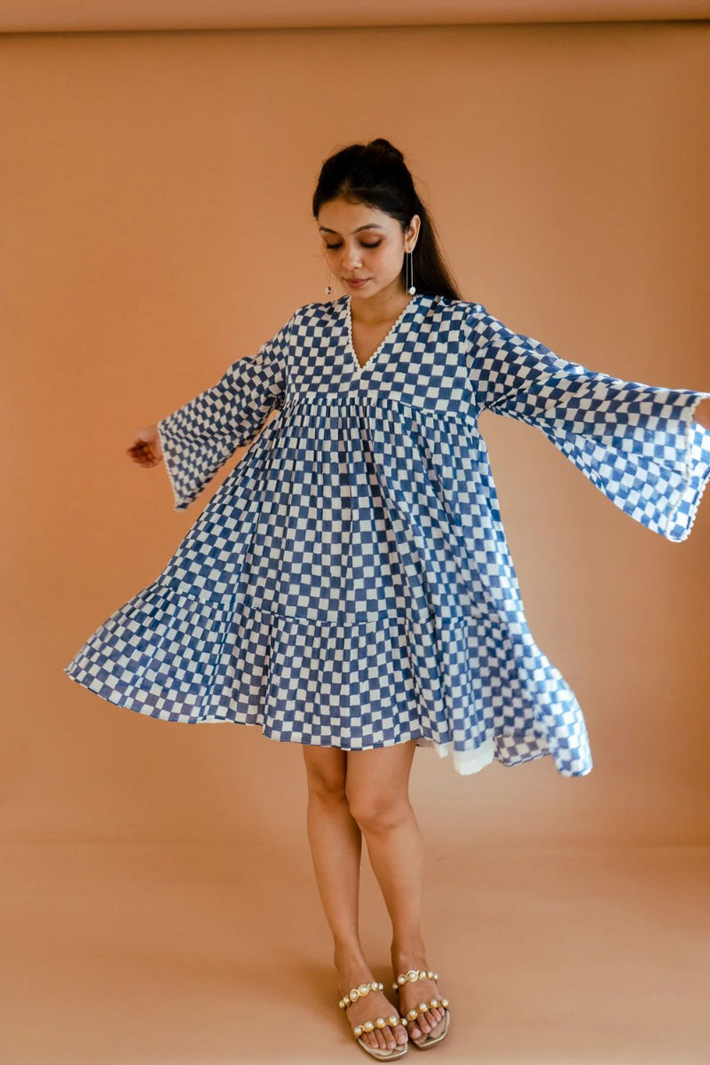Blue Sapphire Dress mul by Homegrown by Alterego in blue color for women in Singapore