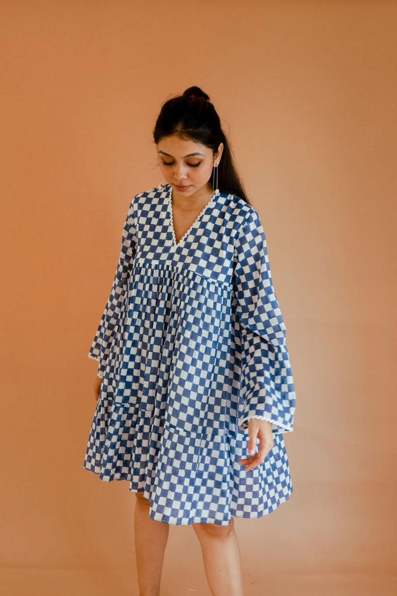 Blue Sapphire Dress mul by Homegrown by Alterego in blue color for women in Singapore