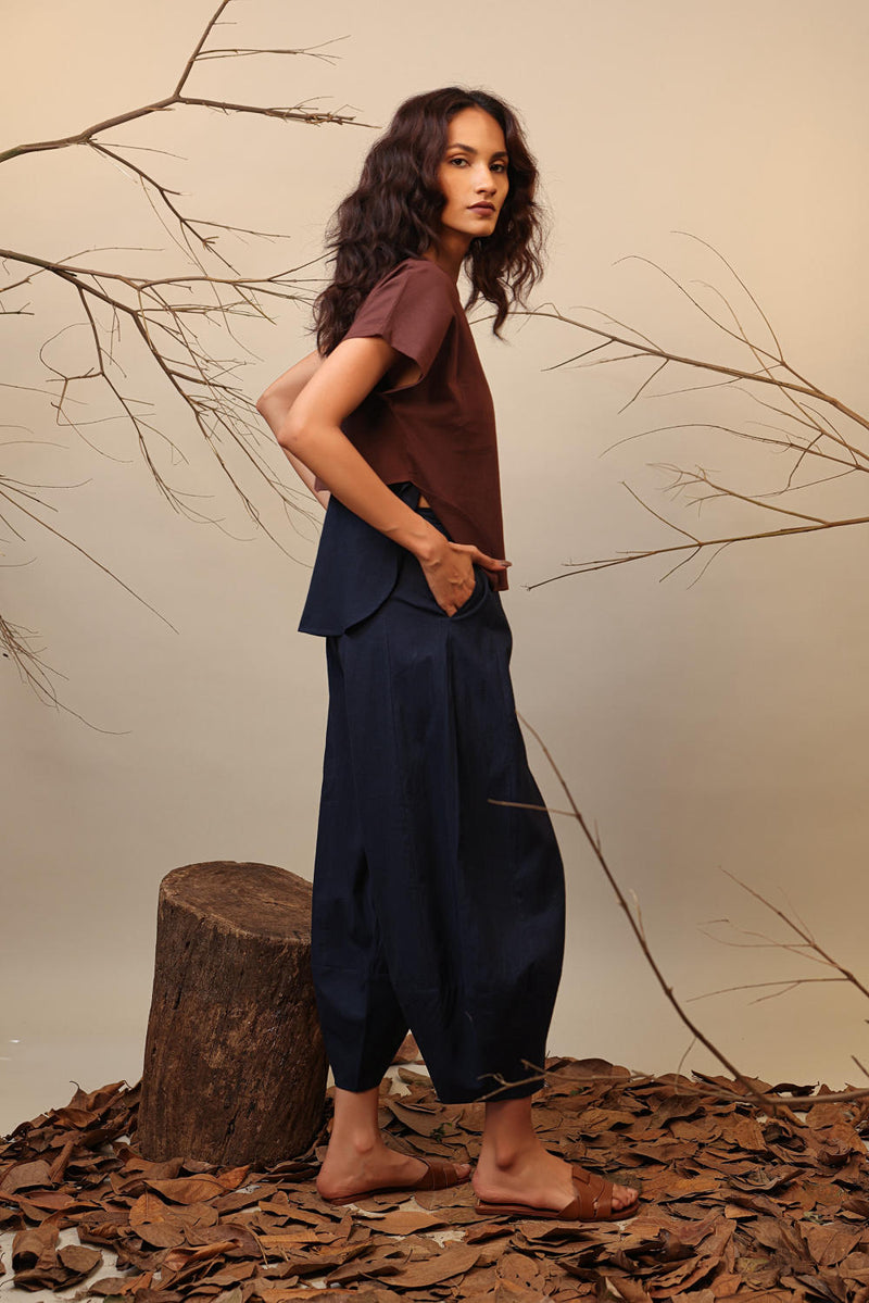 Blue Suga Pants 100% cotton by Mati in blue color for women in Singapore