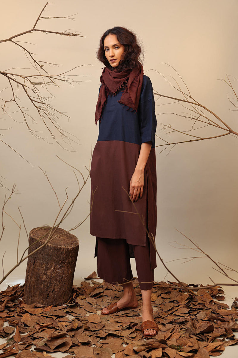Blue & Brown Dual Ruka Set (2 PCS) 100% cotton by Mati in multi color for women in Singapore