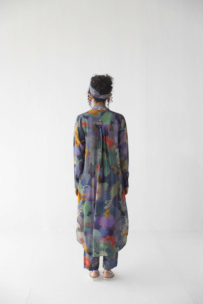 BLUEBERRY GROVE WRAP SET by Yam in blue color for women in Singapore