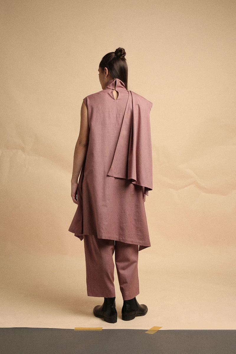 Blush Toga Co-Ord Set (2 PCS) 100% cotton by Mati in blush color for women in Singapore