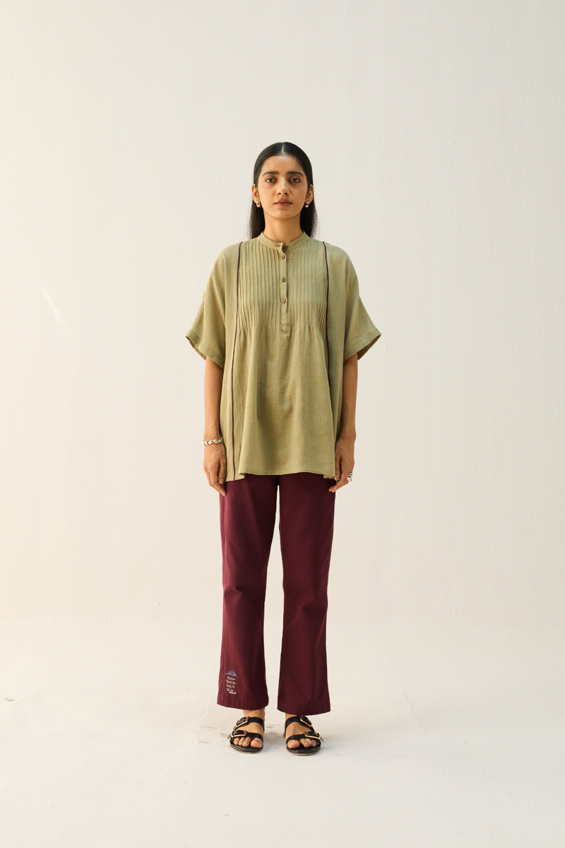 Bold Heart Handspun Handwoven Organic Cotton Shirt