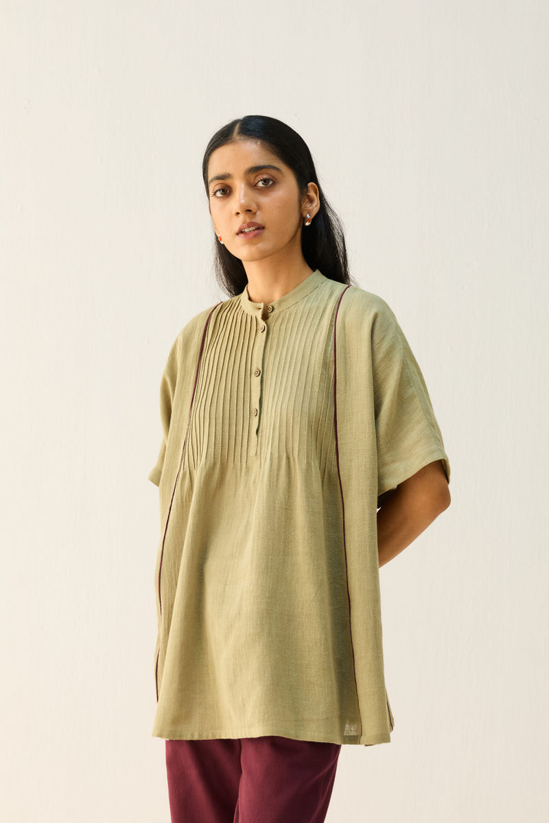 Bold Heart Handspun Handwoven Organic Cotton Shirt