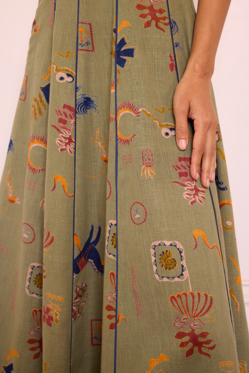 Bold Nights Handspun Handwoven Organic Cotton Maxi Dress