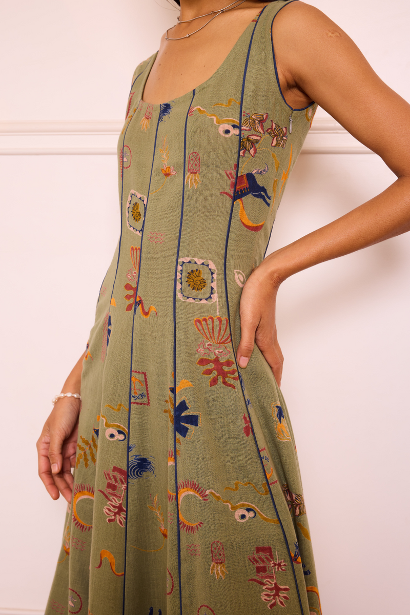 Bold Nights Handspun Handwoven Organic Cotton Maxi Dress