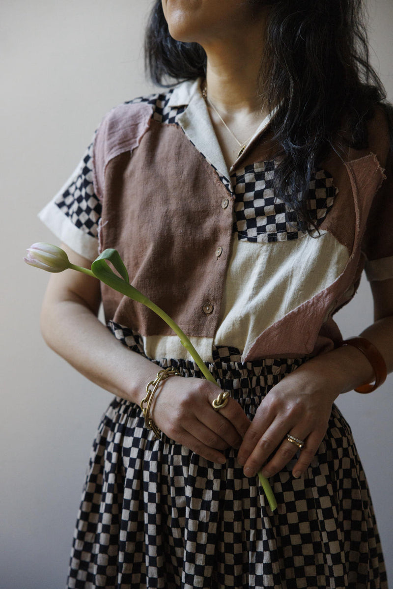Boro-boro Shirt-MultiColor 100% cotton by World of Crow in multi color for women in Singapore