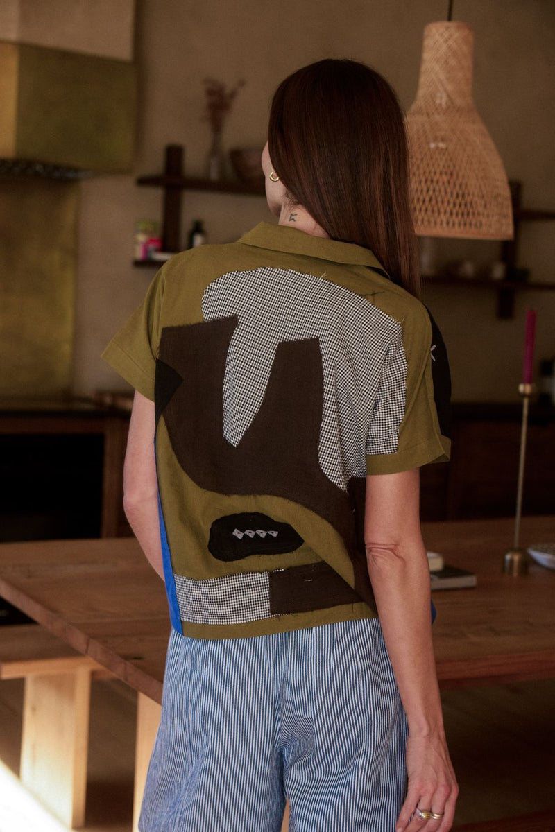 Boro Shirt – Woods cotton by World of Crow in multi color for women in Singapore