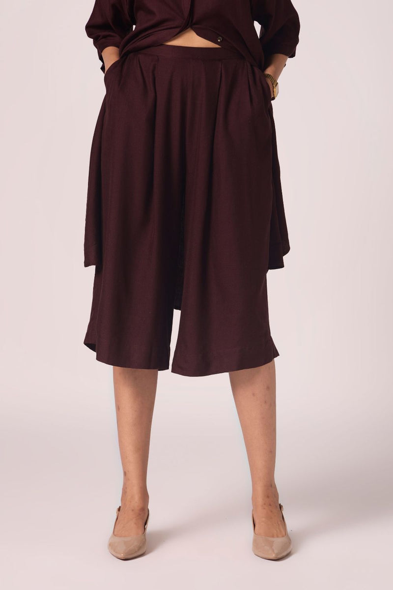 Braboune Wine Silk Tunic Set silk by The Summer House for women in Singapore