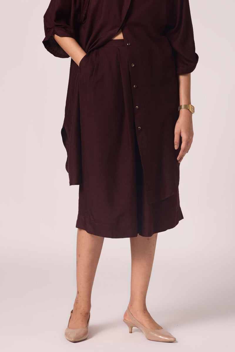 Braboune Wine Silk Tunic Set silk by The Summer House for women in Singapore