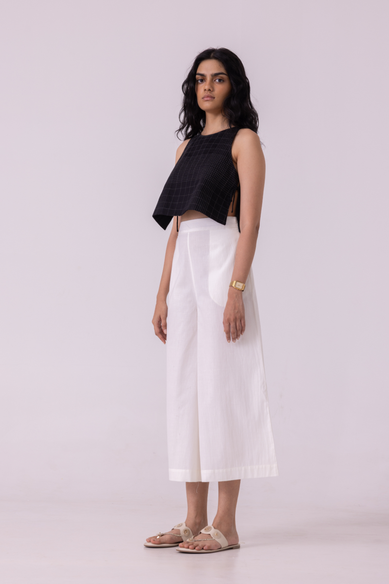 Brad Off White Handwoven Pants cotton by The Summer House for women in Singapore