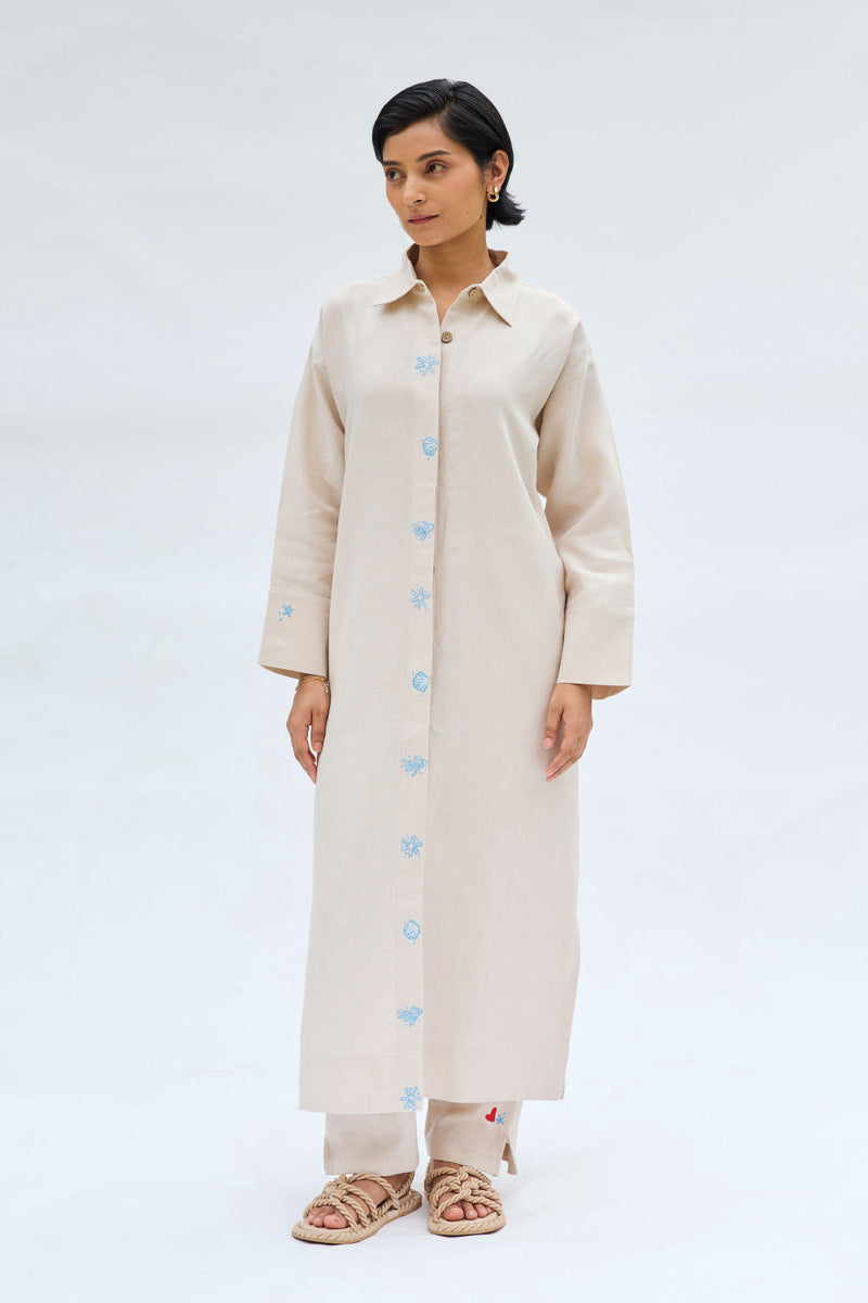 Breezy Tide Linen Kurta