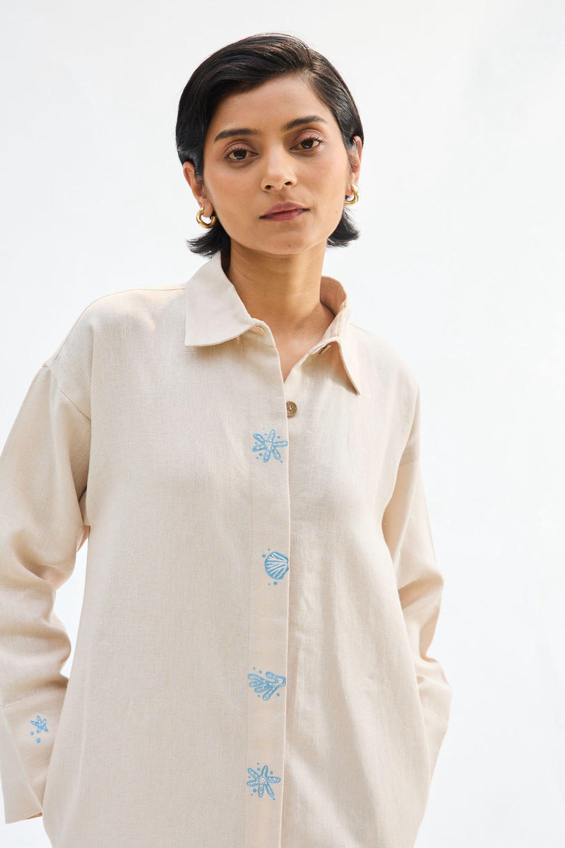 Breezy Tide Linen Kurta