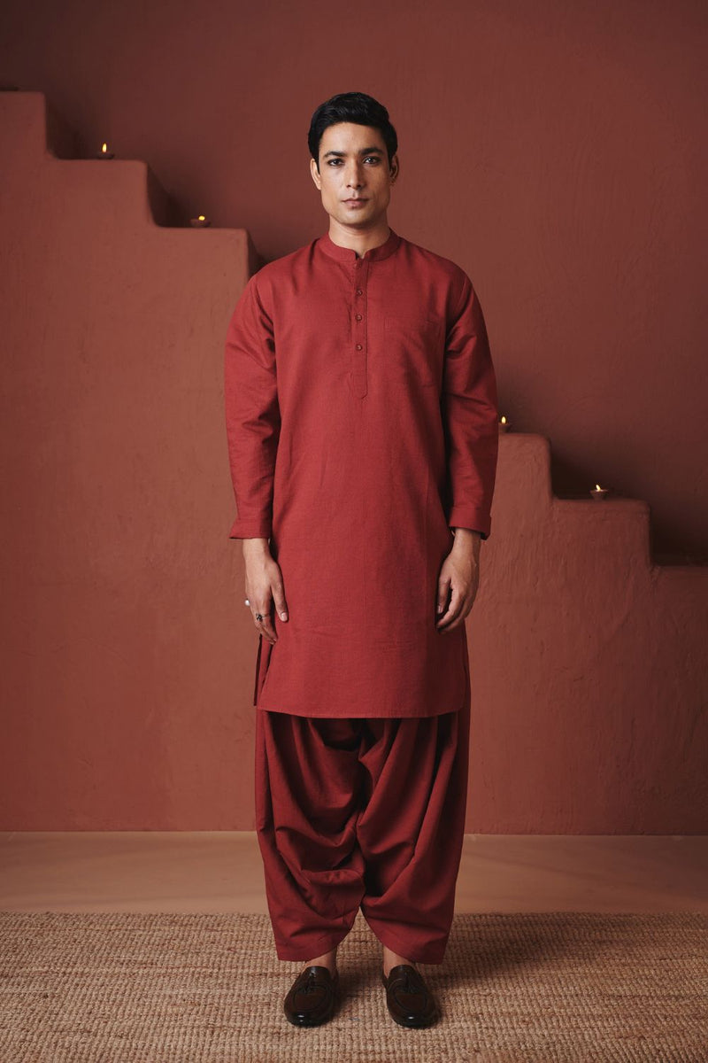 Brick Co Linen Men's Dhoti Kurta Set