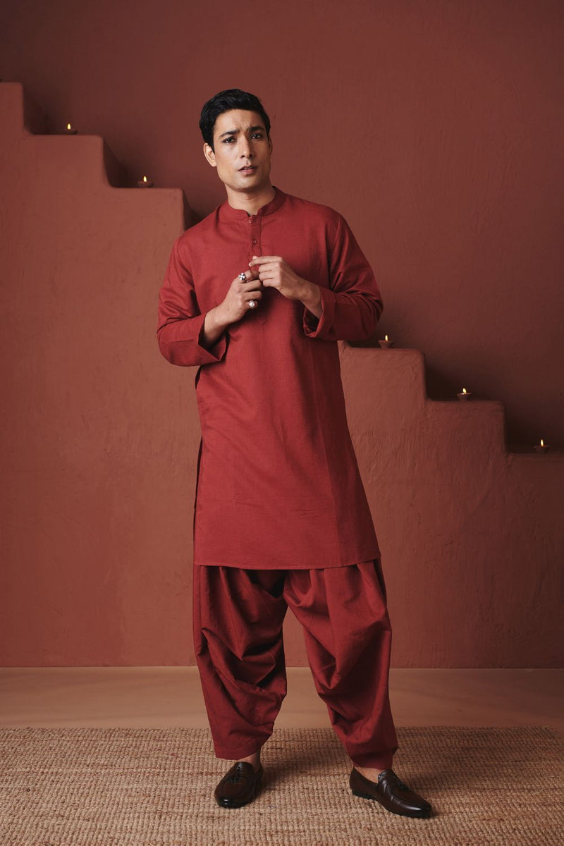 Brick Co Linen Men's Dhoti Kurta Set