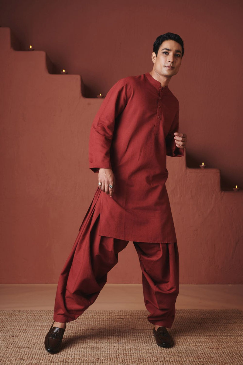 Brick Co Linen Men's Dhoti Kurta Set