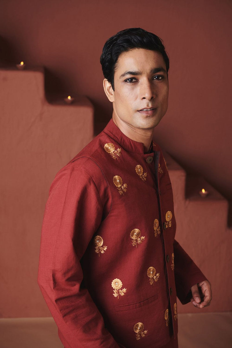 Brick Co Linen Men's Nehru Jacket