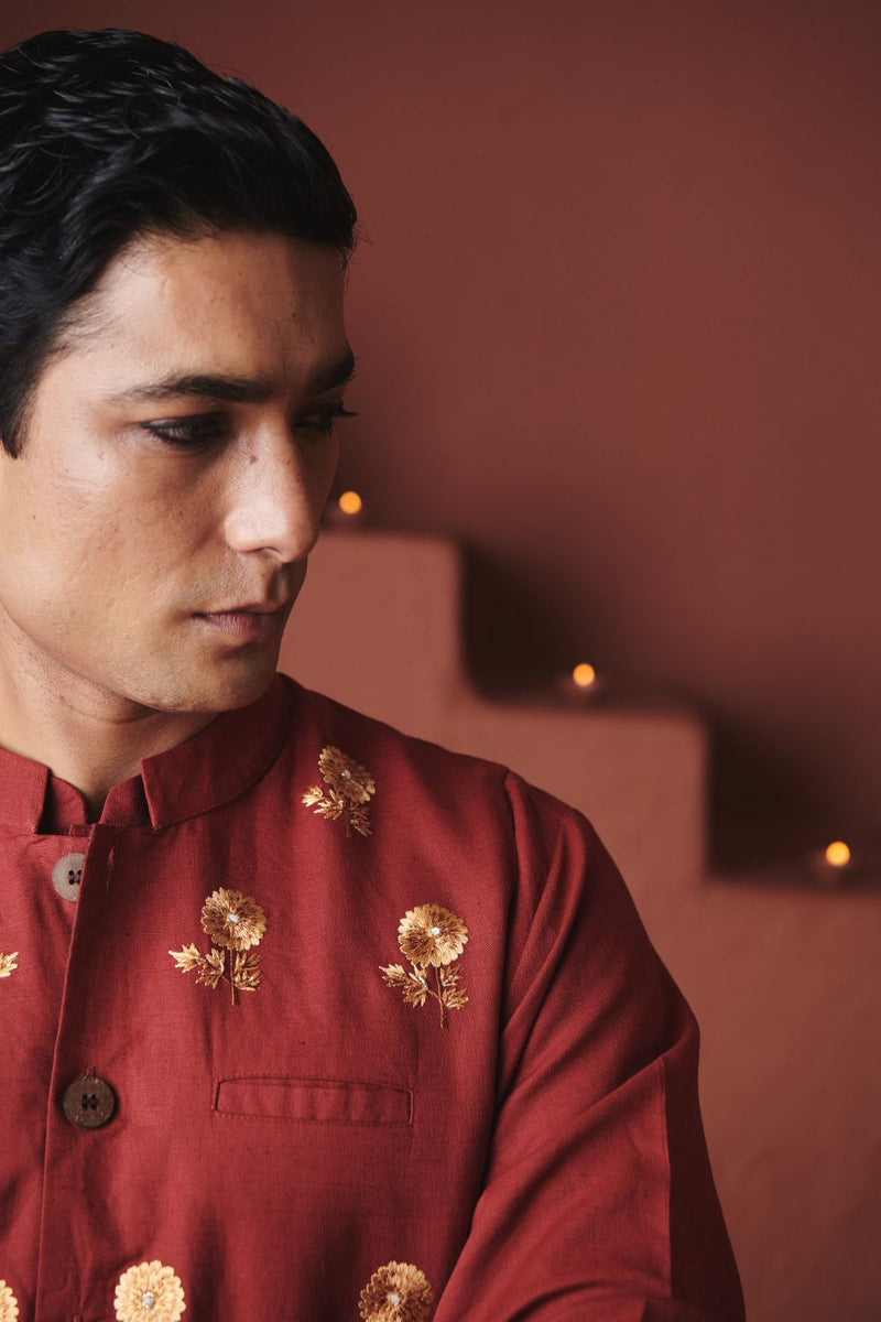 Brick Co Linen Men's Nehru Jacket