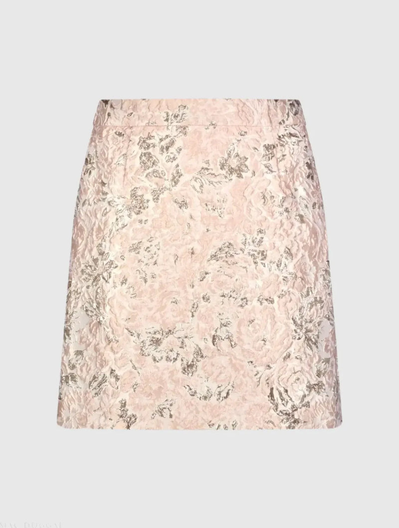 Pink Brocade Mini Skirt brocade by Mac Duggal in blush color for women in Singapore