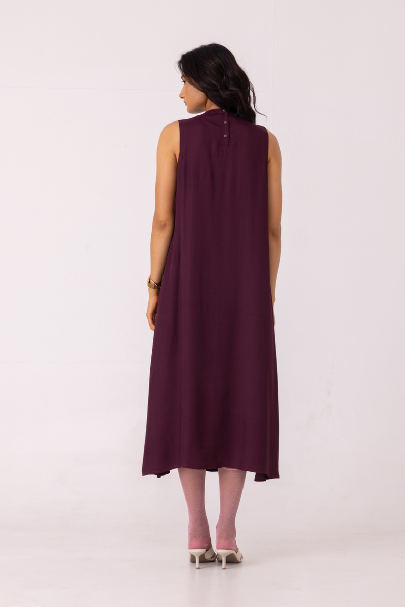 Brooke Wine Midi Dress cotton by The Summer House for women in Singapore