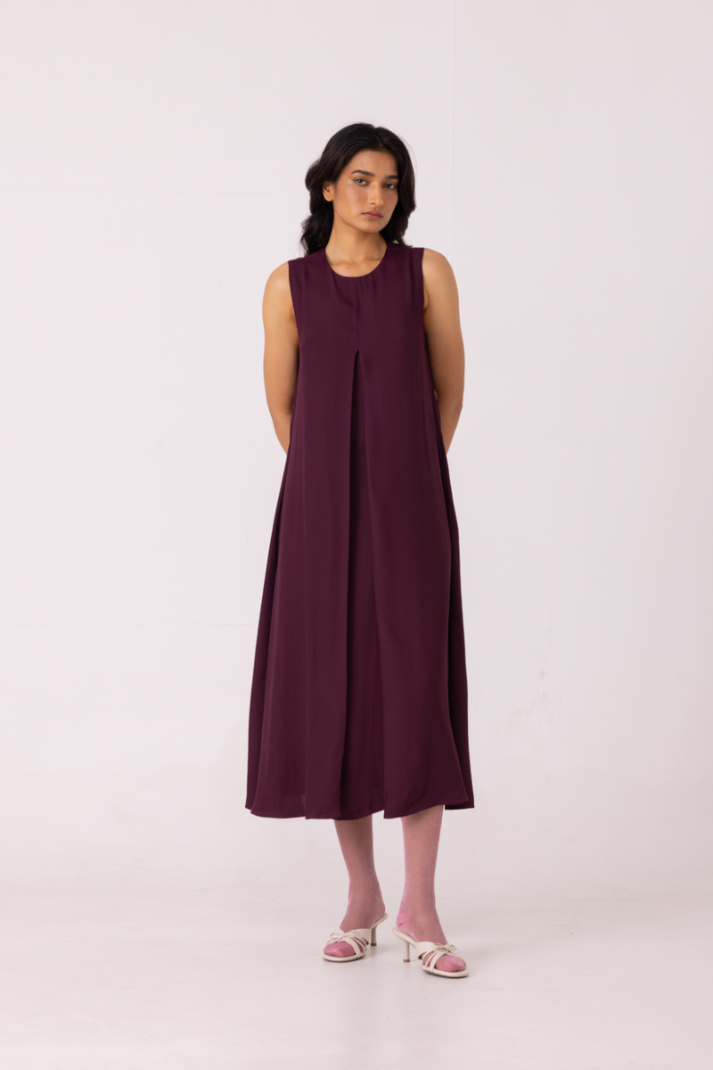 Brooke Wine Midi Dress cotton by The Summer House for women in Singapore