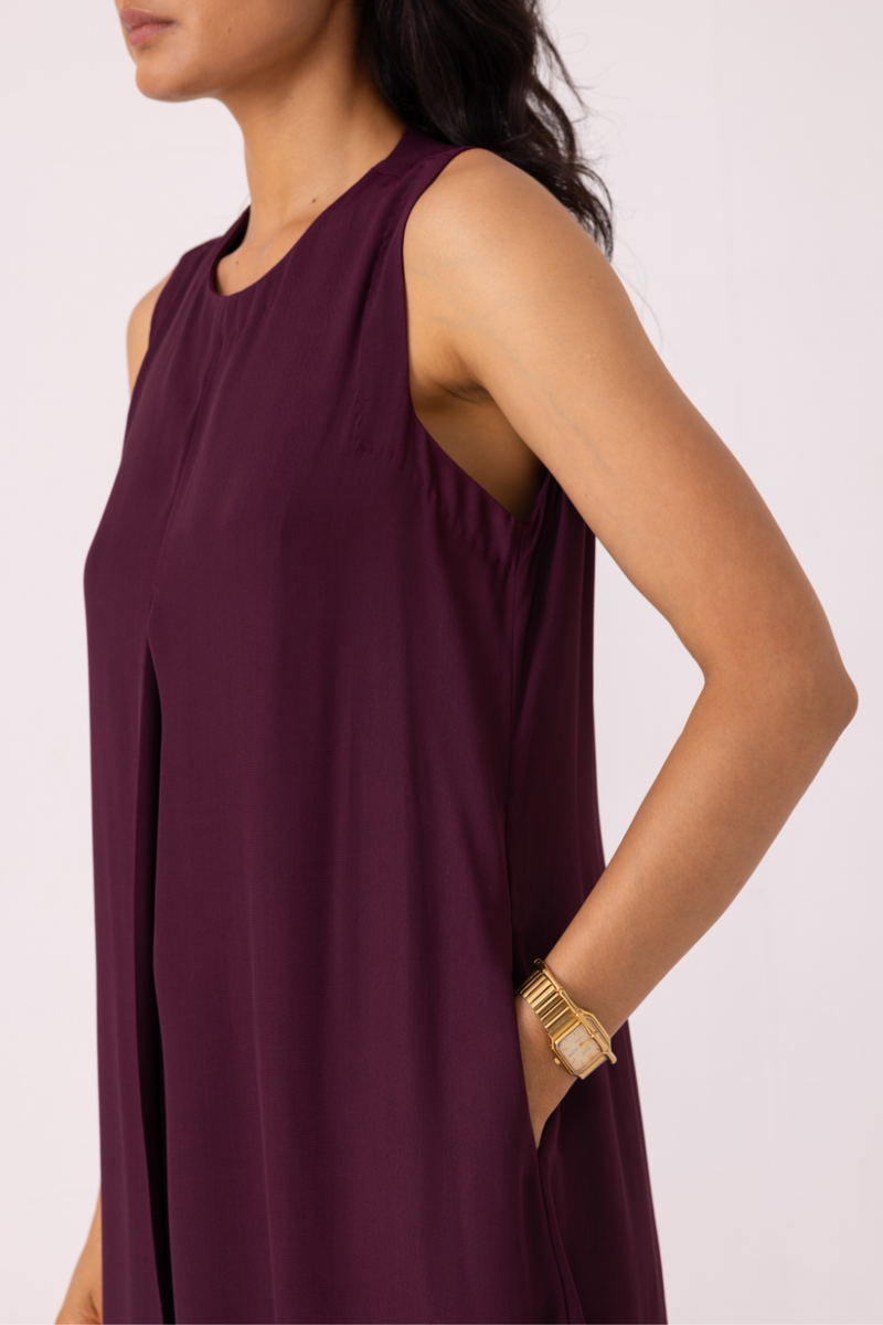Brooke Wine Midi Dress cotton by The Summer House for women in Singapore