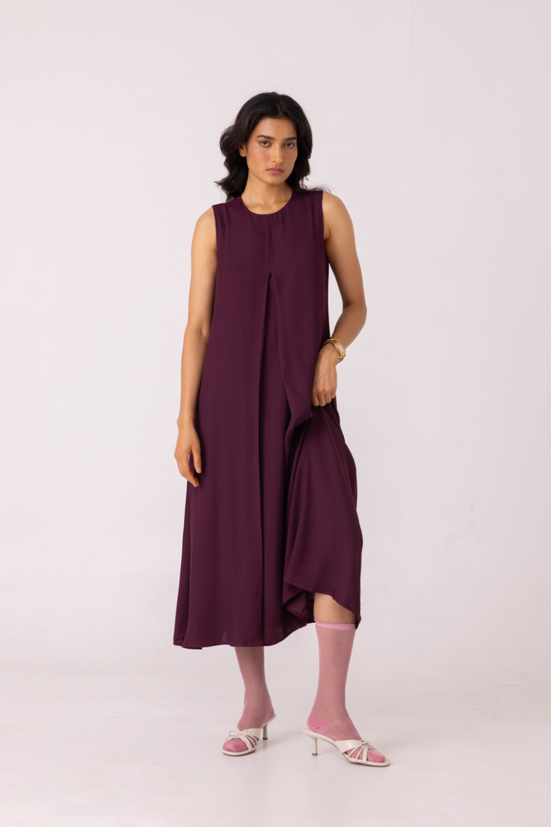 Brooke Wine Midi Dress cotton by The Summer House for women in Singapore