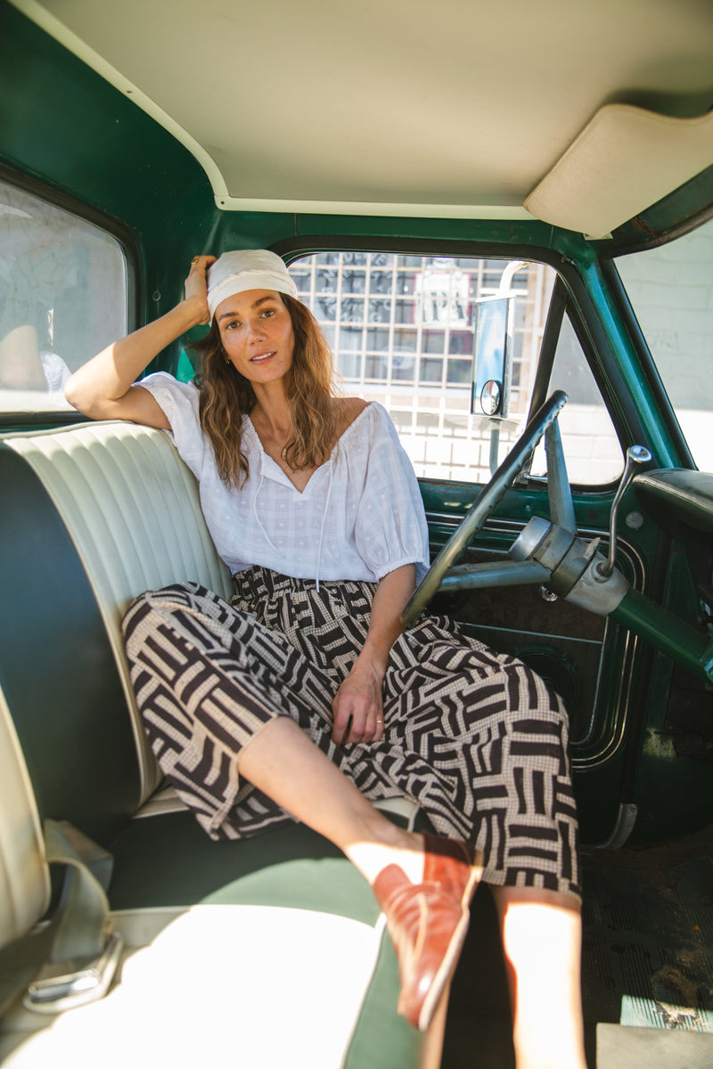 Classic Crow Skirt — Stripes cotton by World of Crow in black color for women in Singapore