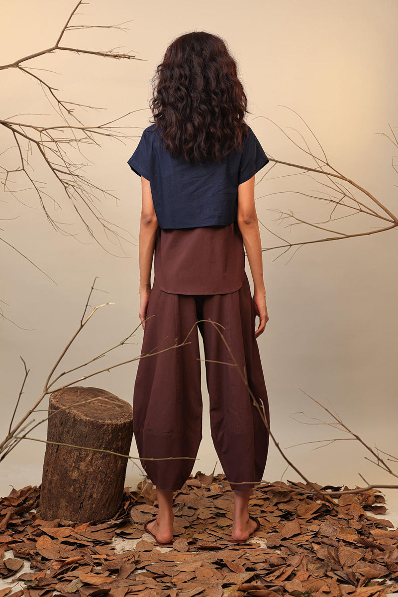 Brown Suga Pants 100% cotton by Mati in brown color for women in Singapore