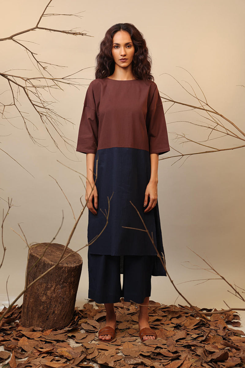 Brown & Blue Dual Ruka Set (2 PCS) 100% cotton by Mati in multi color for women in Singapore