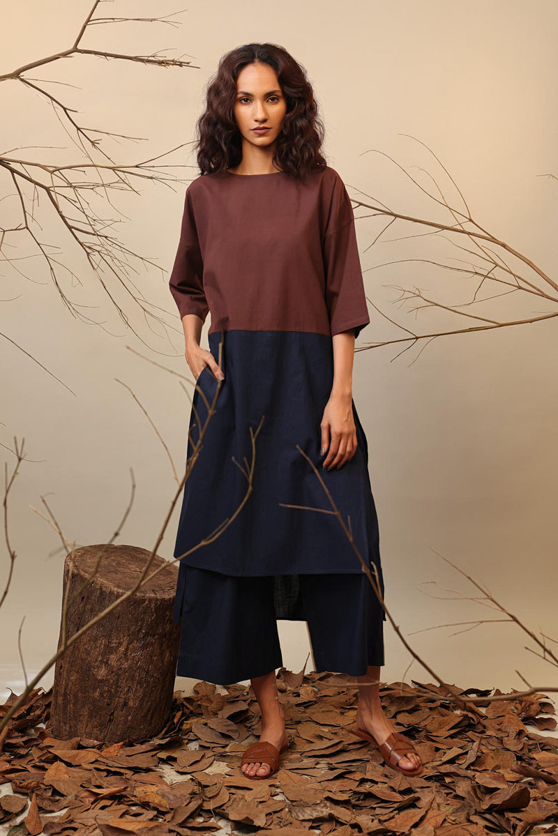 Brown & Blue Dual Ruka Set (2 PCS) 100% cotton by Mati in multi color for women in Singapore