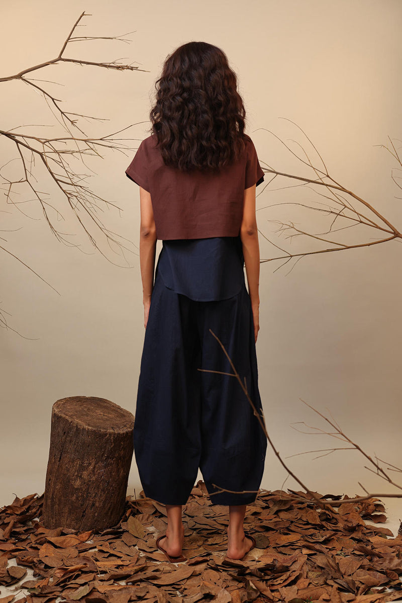 Brown & Blue Sevi Suga Set (2 PCS) 100% cotton by Mati in multi color for women in Singapore