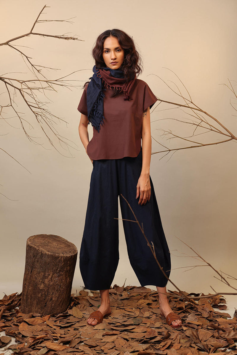 Brown & Blue Sevi Suga Set (2 PCS) 100% cotton by Mati in multi color for women in Singapore