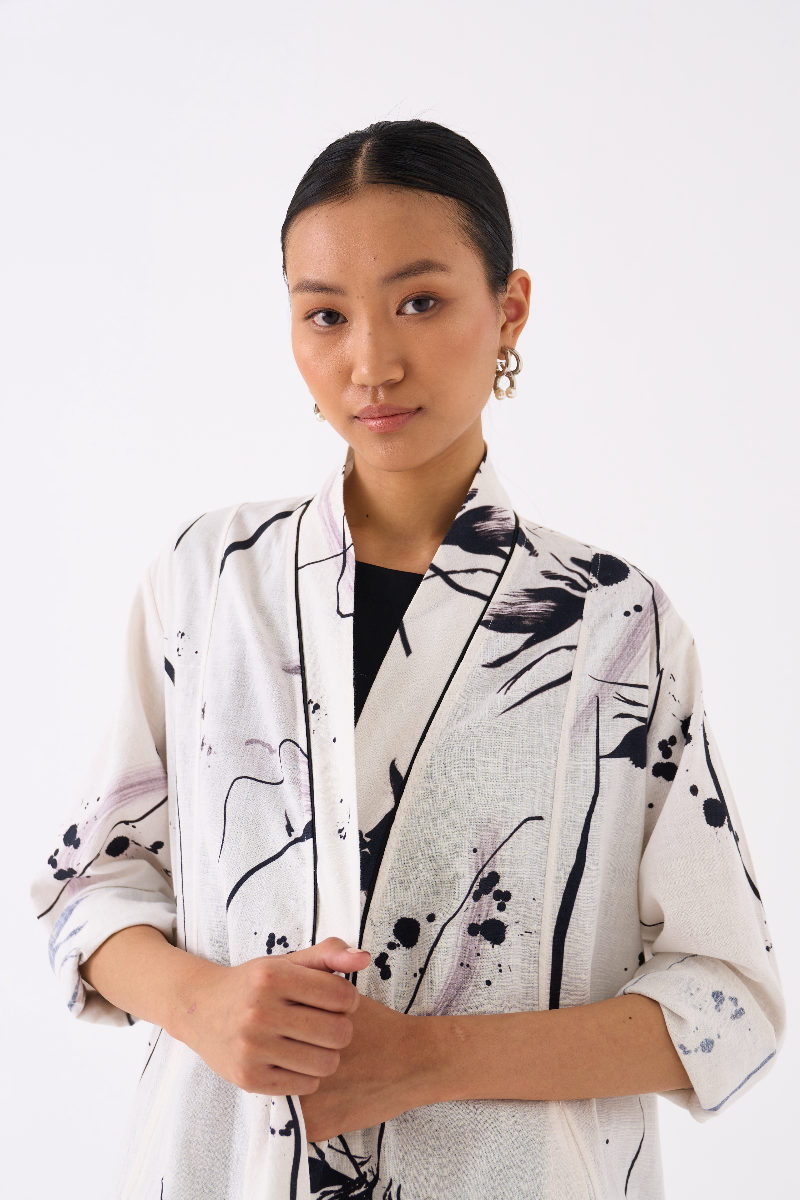 WRAP COLLAR OVERLAY CO-ORD
(SET OF 3)-BLACK poplin by THREE in black color for women in Singapore