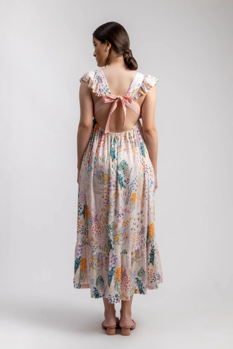 LILY PRINTED DRESS mul by Doodlage in multi color for women in Singapore