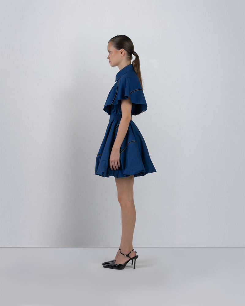CAPRI BUBBLE DRESS - Lapis dress by Leh Studios in lapis for women in Singapore