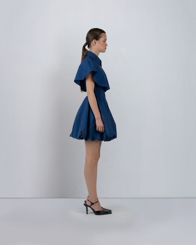 CAPRI BUBBLE DRESS - Lapis dress by Leh Studios in lapis for women in Singapore