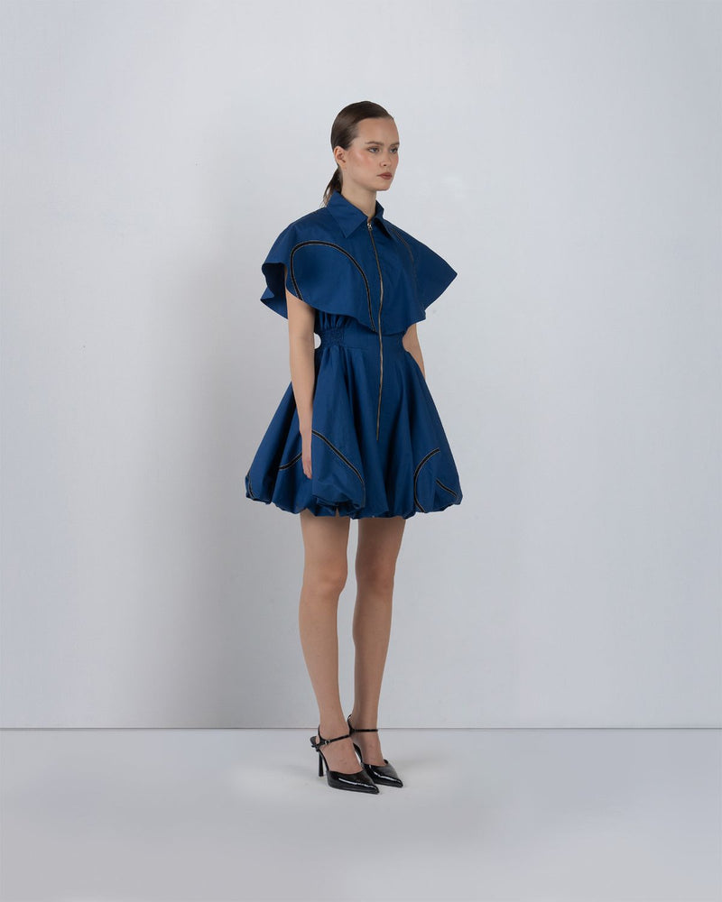 CAPRI BUBBLE DRESS - Lapis dress by Leh Studios in lapis for women in Singapore