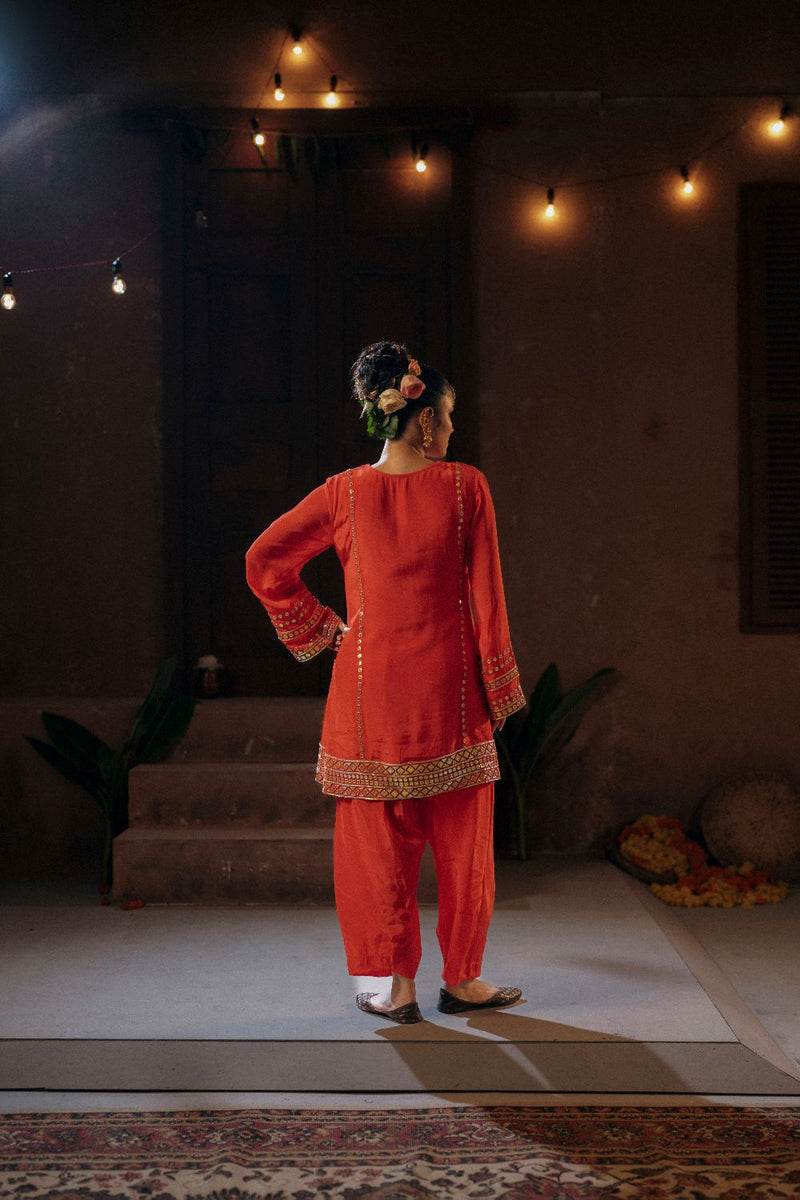 Ramani Salwar Kameez Kurta Set- Red